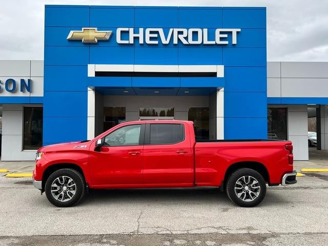 2024 Chevrolet Silverado 1500 LT in Red Hot — front three-quarter view