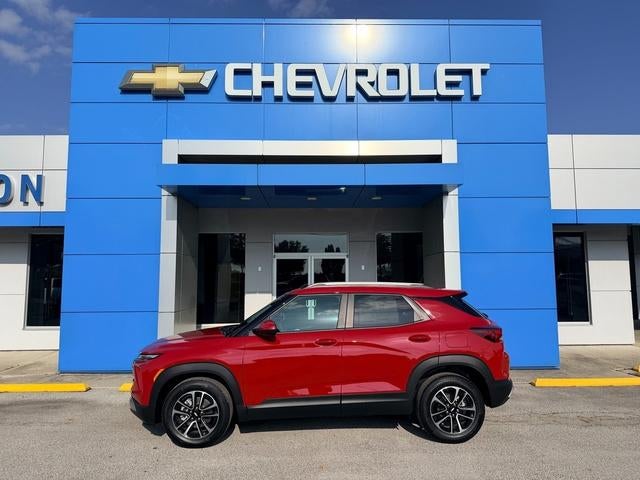 2026 Chevrolet Trailblazer LT in Apex Red — front three-quarter view